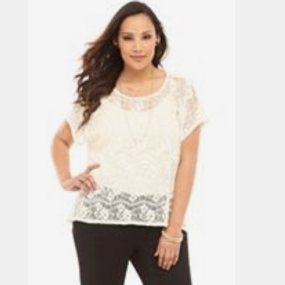 Ivory Lace front with back cut out (Torrid)